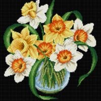 Daffodils in glass jar - kit