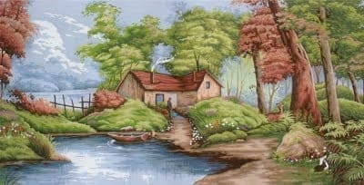Căsuța din pădure - canevas imprimat