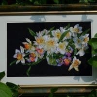 Divine scent of spring - sewn and framed pattern