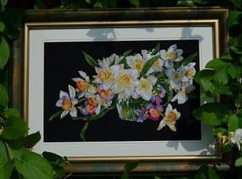 Divine scent of spring - sewn and framed pattern