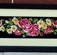 Symphony in yellow and pink - sewn and framed