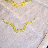 Yellow tulips - sewn tablecloth