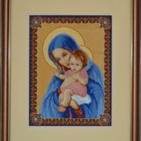Holy Mother - sewn and framed