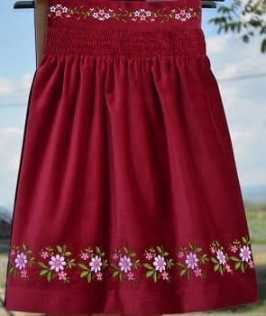 Embroidered velvet skirt