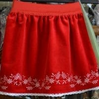 Embroidered velvet skirt
