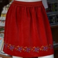 Embroidered velvet skirt