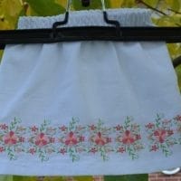 Linen embroidered skirt