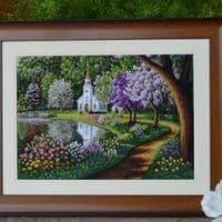 Holiday - sewn and framed pattern