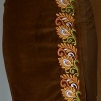 Embroidered velvet skirt