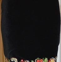 Embroidered velvet skirt