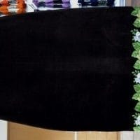 Embroidered velvet skirt