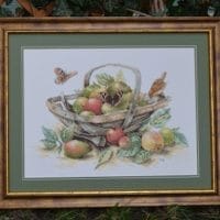 Fruit basket - sewn and framed pattern