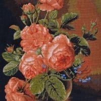 Glass vase with roses - kit