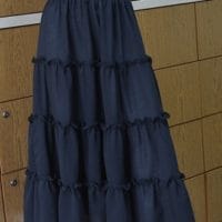 Linen skirt with embroidered bat