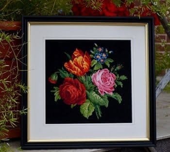 Bouquet - sewn and framed pattern