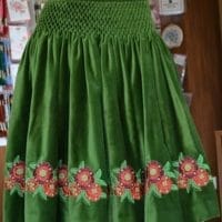 Embroidered velvet skirt