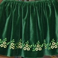 Embroidered velvet skirt