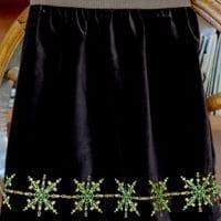 Embroidered velvet skirt