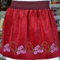 Embroidered velvet skirt