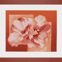 Abstract with Chinese pink rose - kit