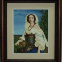 Autumn emotion - sewn and framed pattern