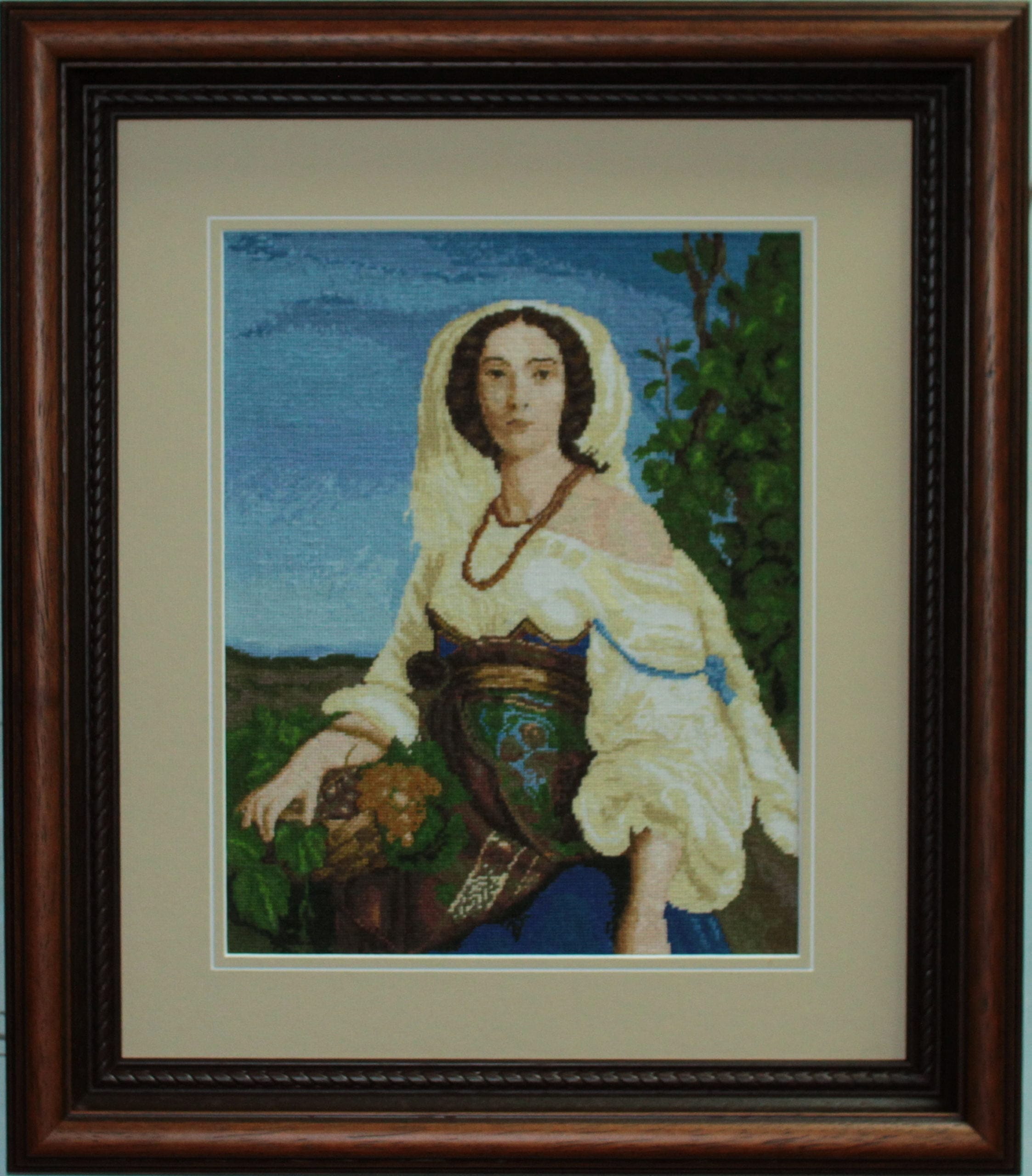 Autumn emotion - sewn and framed pattern