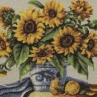 Vas albastru cu floarea soarelui - kit complet