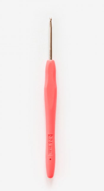 Crochet hook with plastic handle